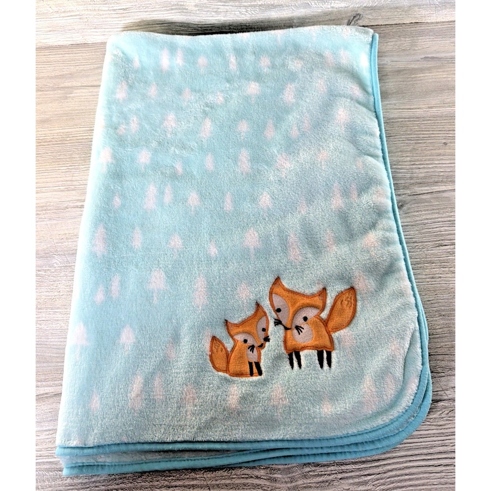 Cloud Island Orange Fox Aqua Blue White Trees Baby Blanket Security Target